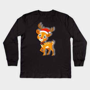 Happy Reindeer Kids Long Sleeve T-Shirt